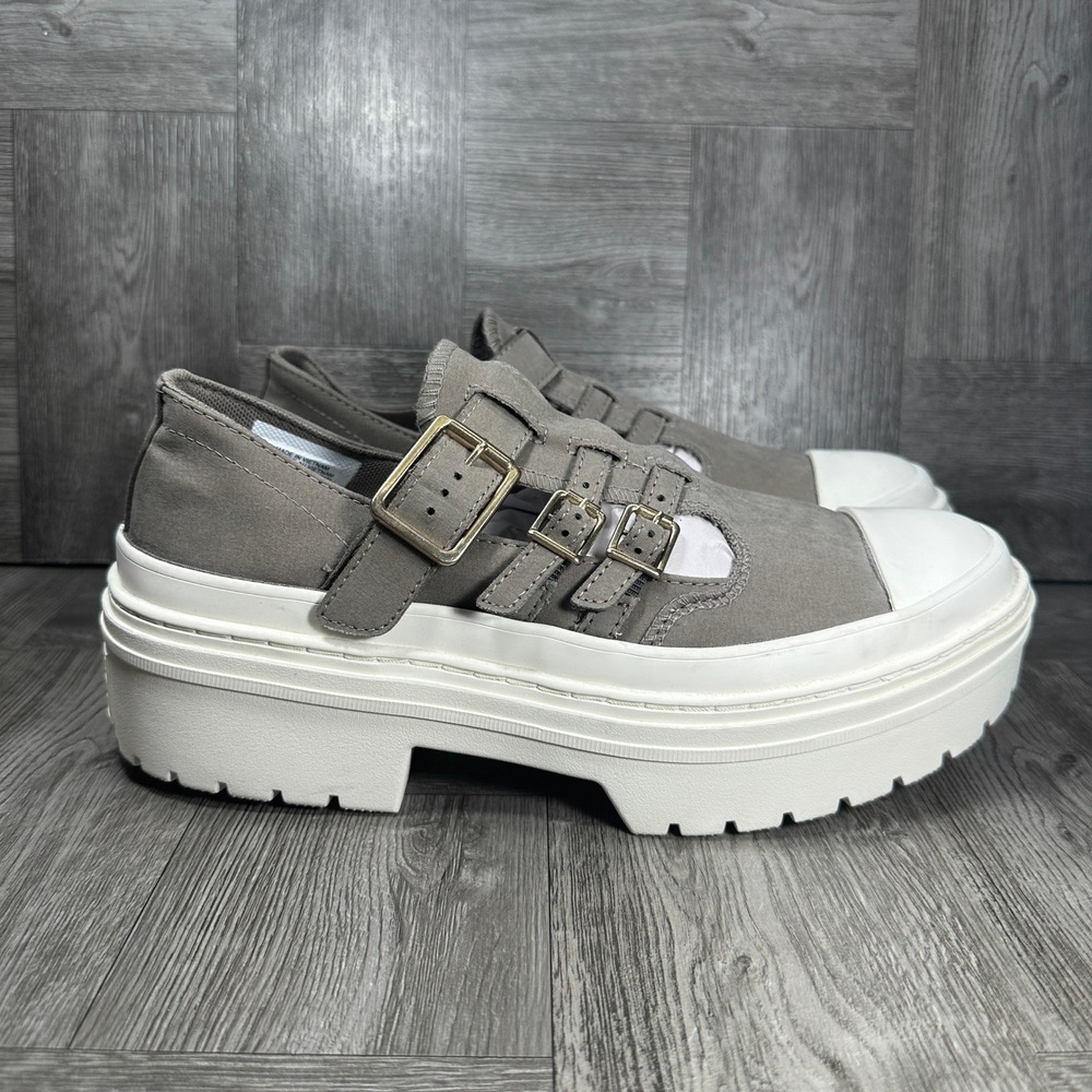 Converse Mary Jane Lugged Platform Women 8.5 Gray Triple Buckle A13552C NEW